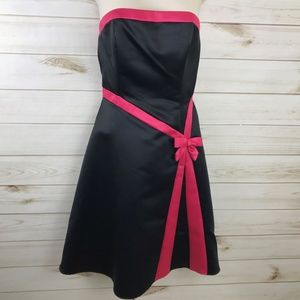 Jessica McClintock Strapless Dress Black Pink 4